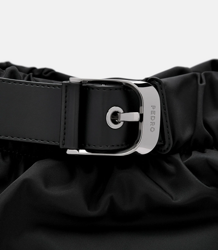 Helix Nylon Shoulder Bag - Black