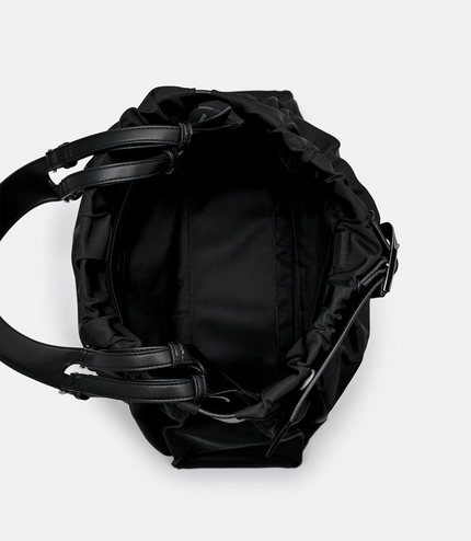 Helix Nylon Shoulder Bag - Black