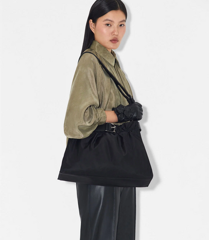 Helix Nylon Shoulder Bag - Black