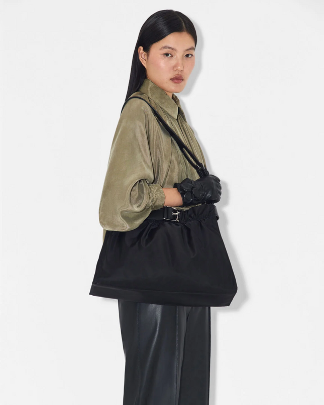Helix Nylon Shoulder Bag - Black