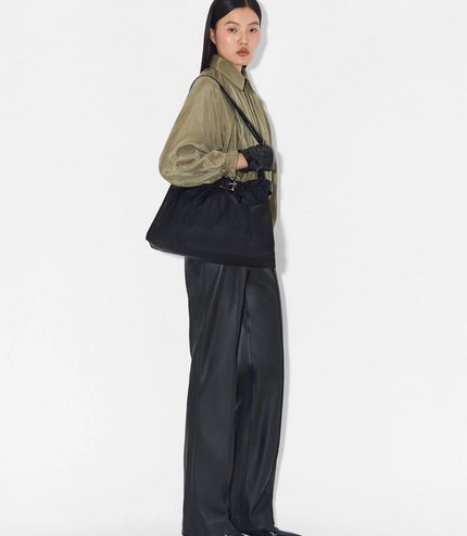 Helix Nylon Shoulder Bag - Black