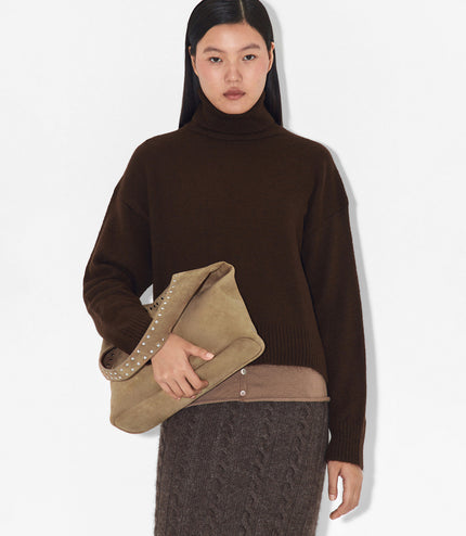 Issa Studded Hobo Bag - Sand