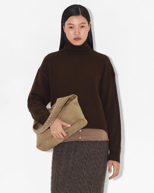 Issa Studded Hobo Bag - Sand