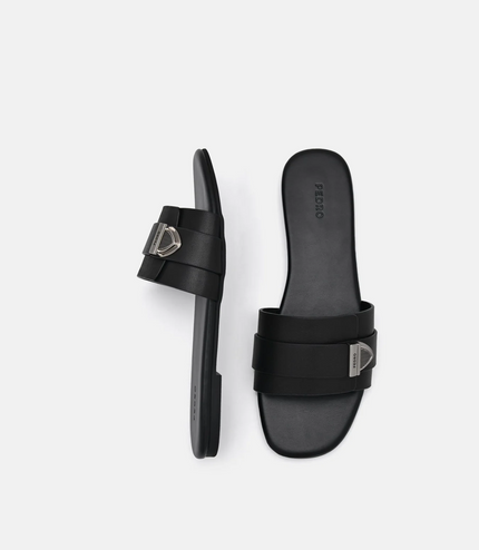 Lottie Leather Sandals - Black