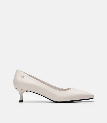 PEDRO Studio Patent Leather Pumps - Chalk