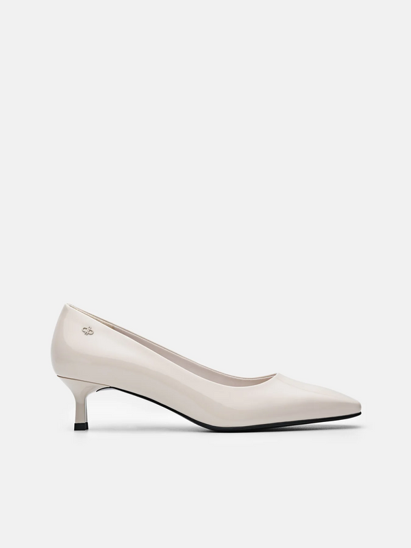 PEDRO Studio Patent Leather Pumps - Chalk