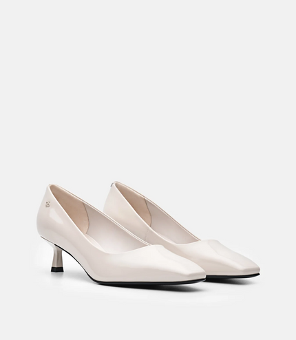 PEDRO Studio Patent Leather Pumps - Chalk