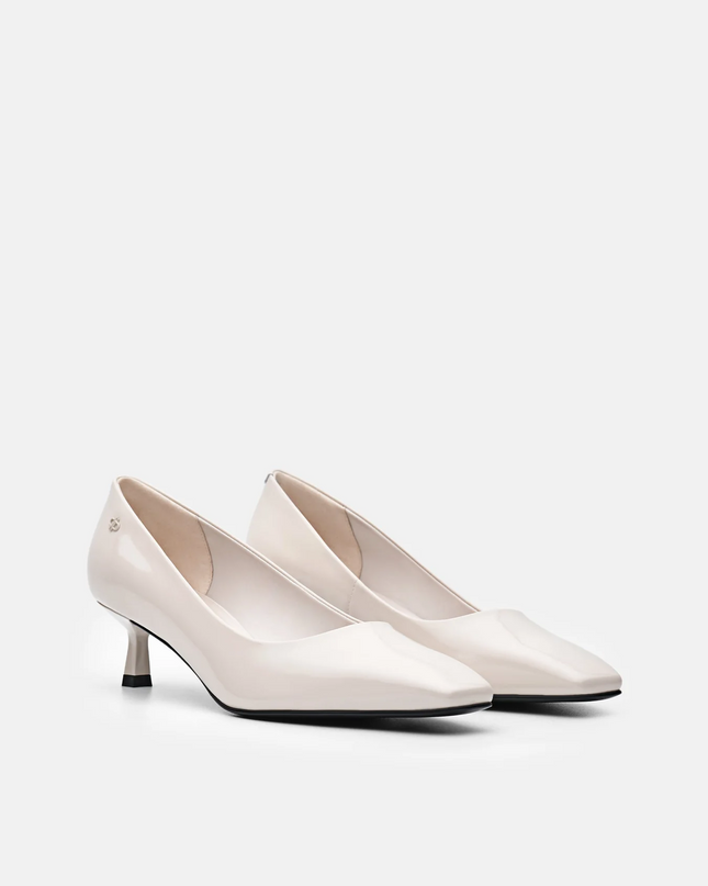 PEDRO Studio Patent Leather Pumps - Chalk