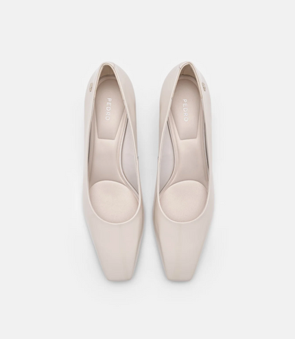 PEDRO Studio Patent Leather Pumps - Chalk