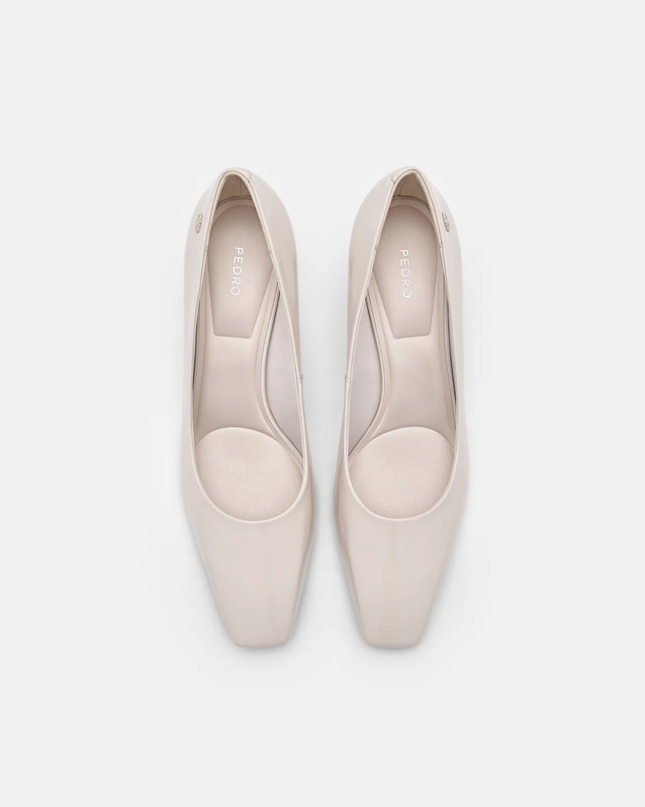PEDRO Studio Patent Leather Pumps - Chalk