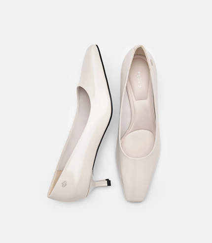 PEDRO Studio Patent Leather Pumps - Chalk