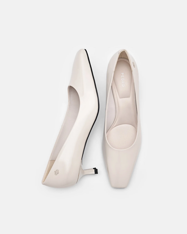 PEDRO Studio Patent Leather Pumps - Chalk