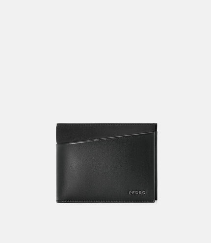 Nubuck Leather Bi-Fold Wallet with Insert - Black