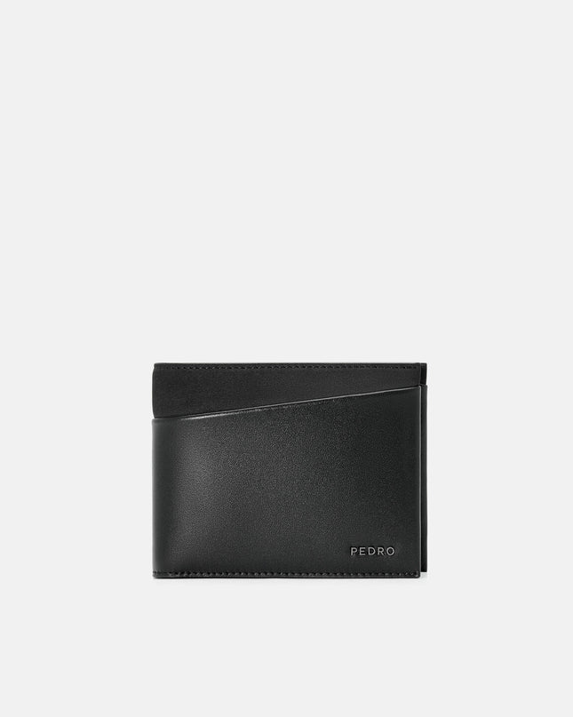 Nubuck Leather Bi-Fold Wallet with Insert - Black