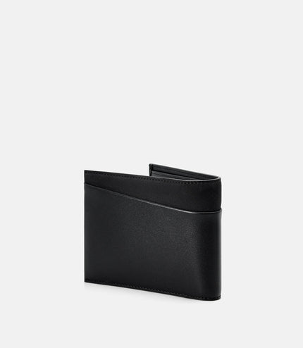 Nubuck Leather Bi-Fold Wallet with Insert - Black