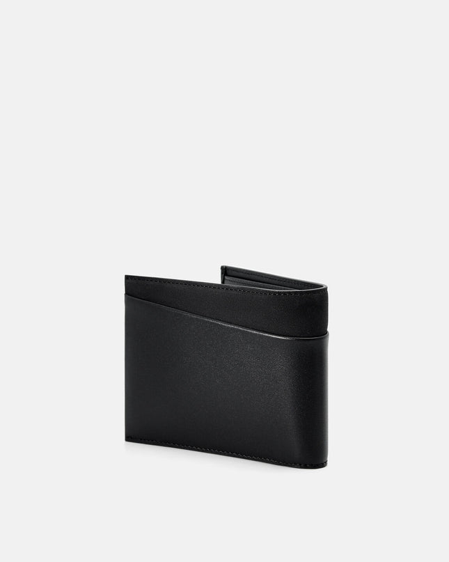 Nubuck Leather Bi-Fold Wallet with Insert - Black