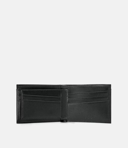 Nubuck Leather Bi-Fold Wallet with Insert - Black