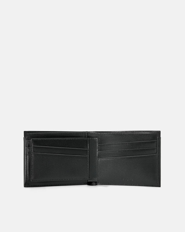 Nubuck Leather Bi-Fold Wallet with Insert - Black