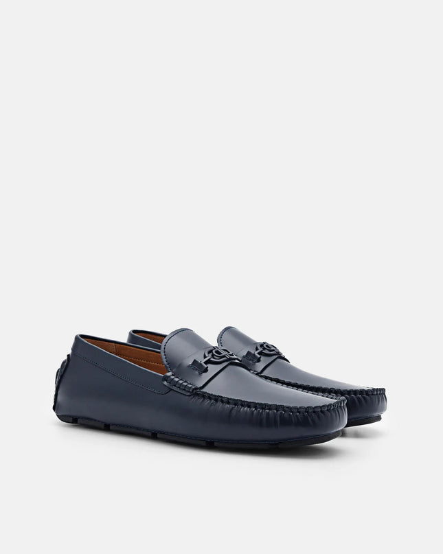 PEDRO Icon Leather Moccasins - Navy