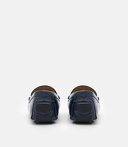 PEDRO Icon Leather Moccasins - Navy