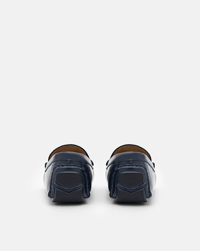 PEDRO Icon Leather Moccasins - Navy