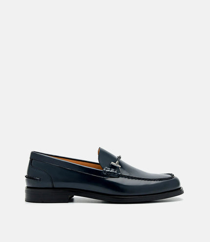 Robert Leather Horsebit Loafers - Navy