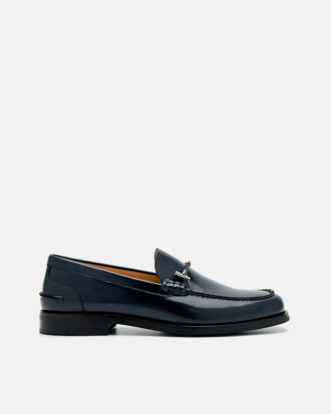 Robert Leather Horsebit Loafers - Navy