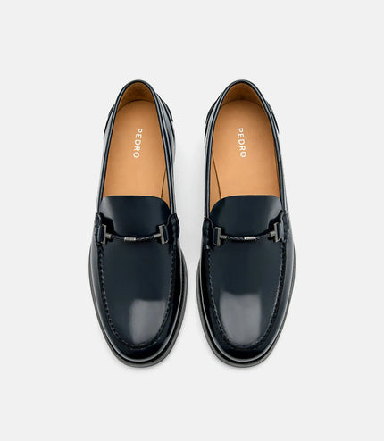 Robert Leather Horsebit Loafers - Navy