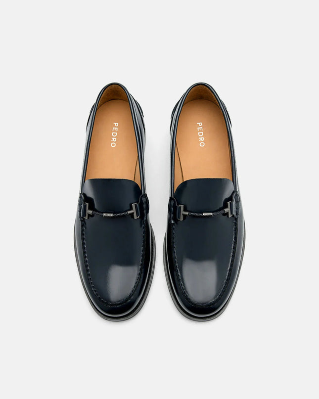 Robert Leather Horsebit Loafers - Navy
