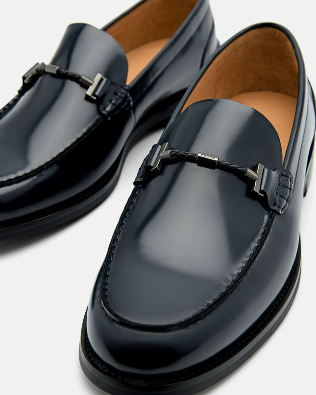 Robert Leather Horsebit Loafers - Navy