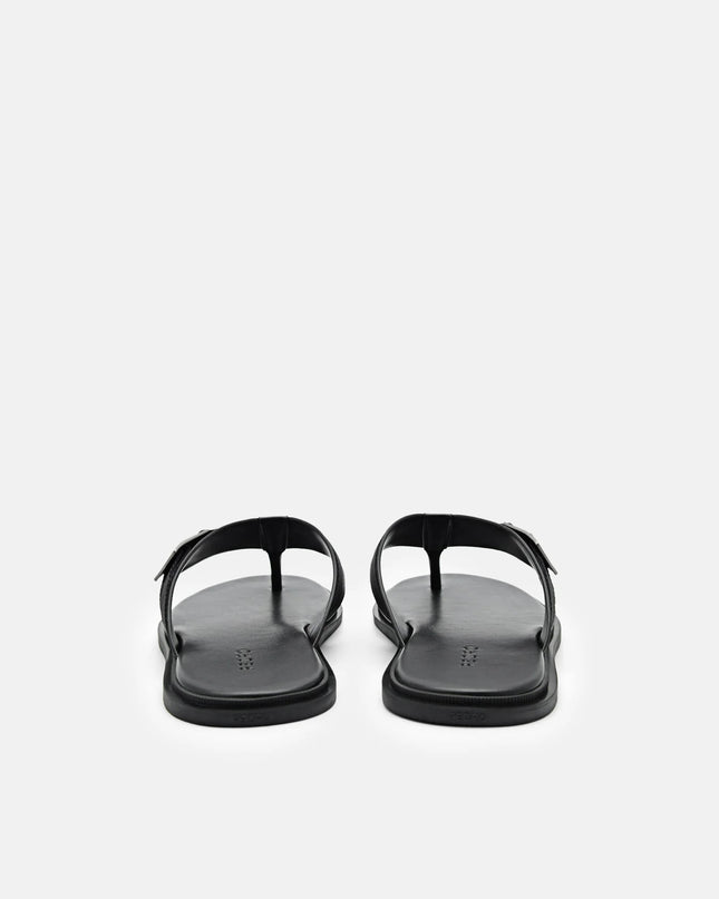 Buckle Thong Sandals - Black