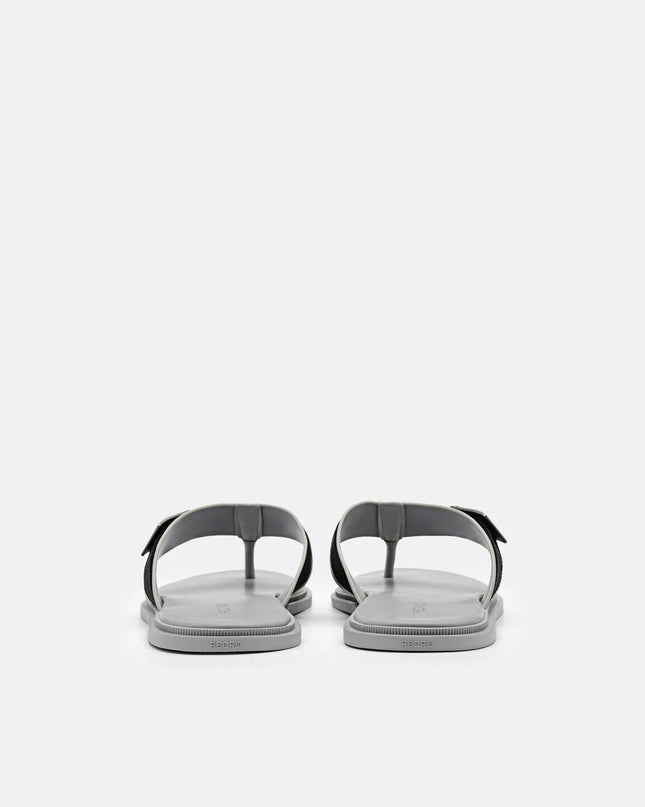 Buckle Thong Sandals - Grey