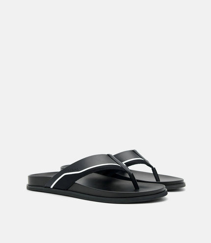 Mesh Thong Sandals - Black