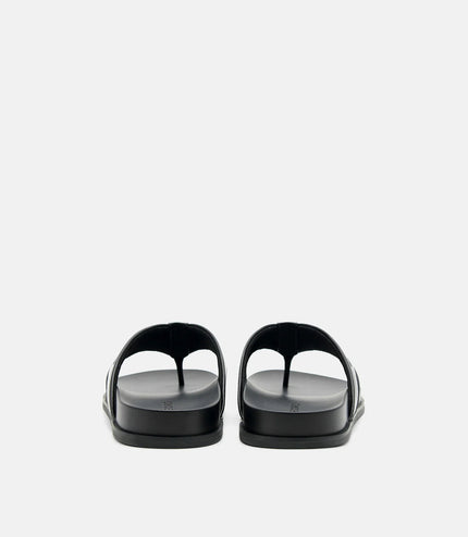 Mesh Thong Sandals - Black