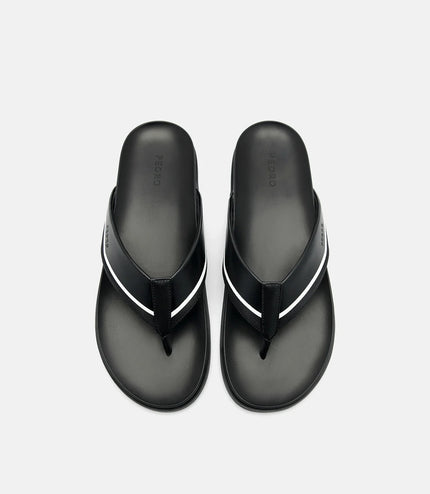 Mesh Thong Sandals - Black