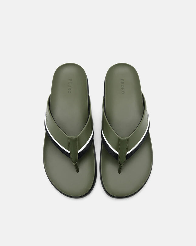Mesh Thong Sandals - Military Green