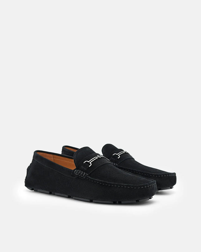 Alistair Suede Driving Shoes - Black
