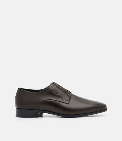 Leather Derby Shoes - Dark Brown