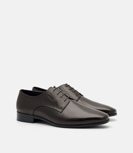 Leather Derby Shoes - Dark Brown