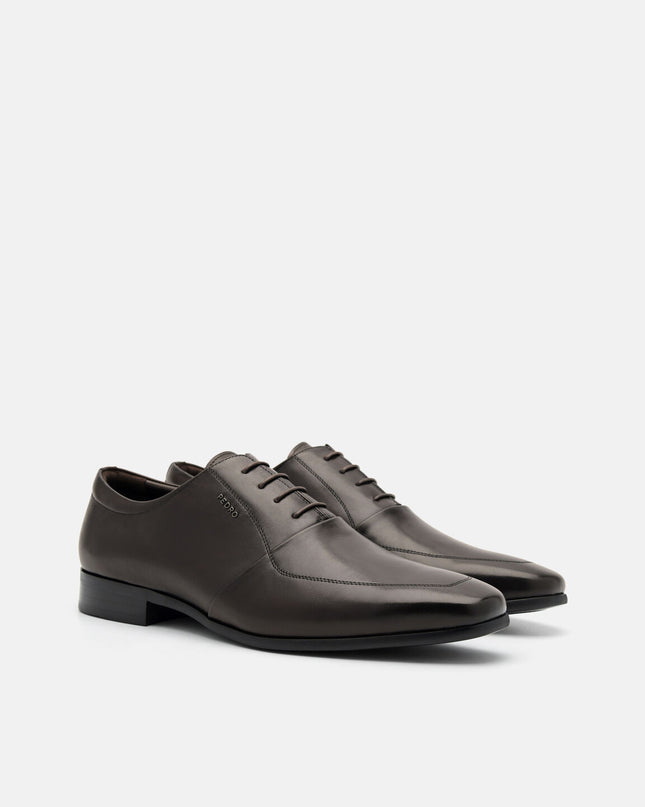 Leather Oxford Shoes - Dark Brown