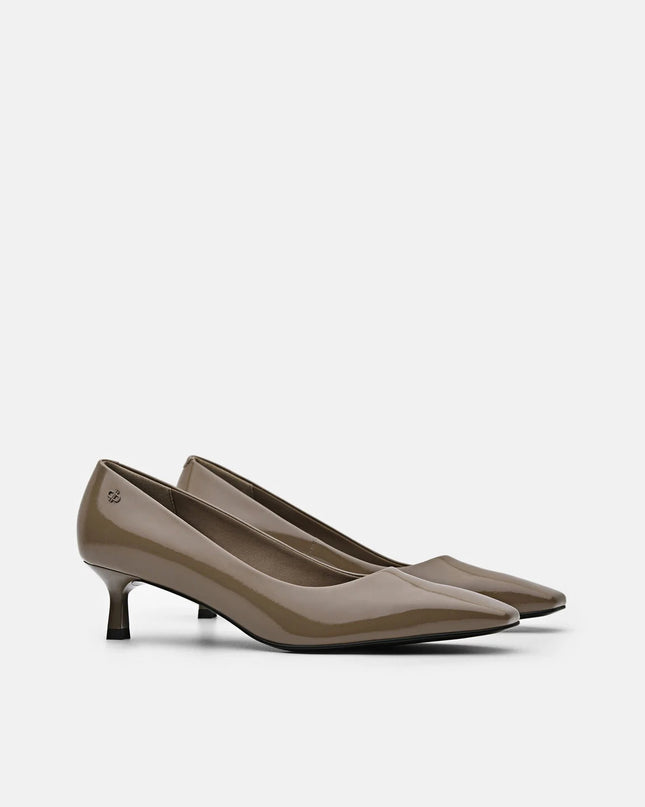 PEDRO Studio Patent Leather Pumps - Taupe