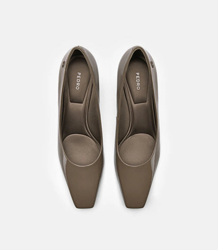 PEDRO Studio Patent Leather Pumps - Taupe