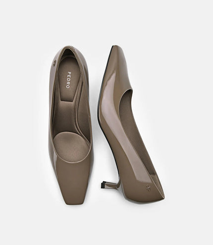 PEDRO Studio Patent Leather Pumps - Taupe