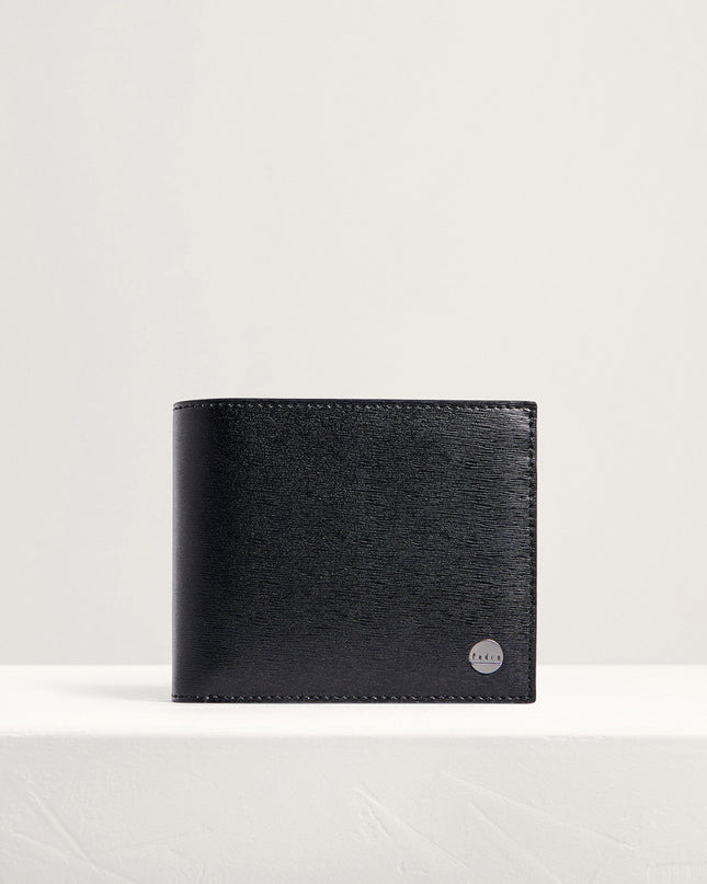 Leather Bi-Fold Flip Wallet in Two-Tone
