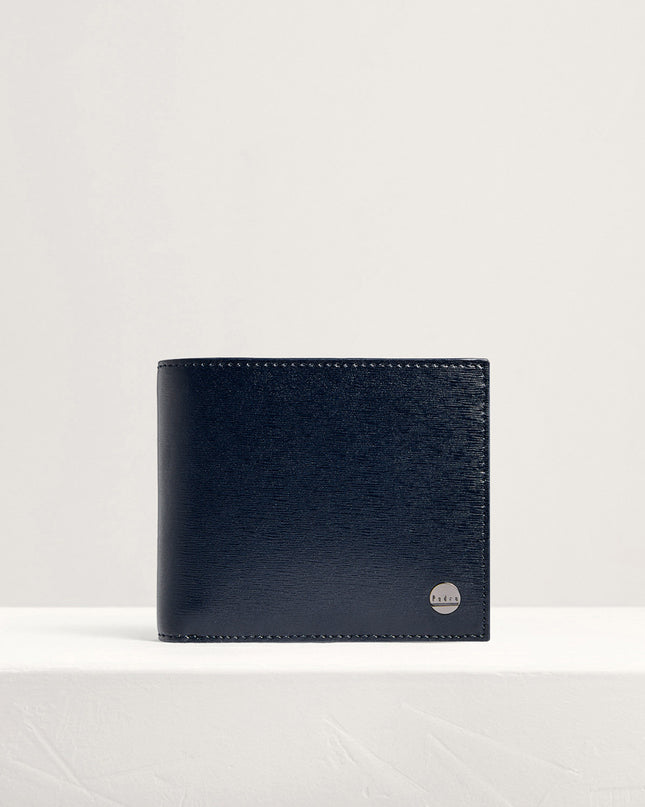 Leather Bi-Fold Flip Wallet in Two-Tone