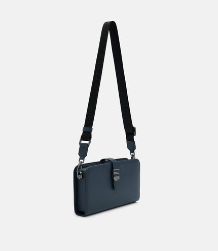 Leather Sling Pouch - Navy