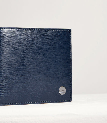 Leather Bi-Fold Flip Wallet in Two-Tone