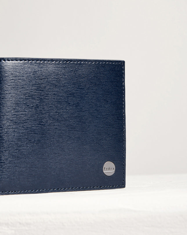 Leather Bi-Fold Flip Wallet in Two-Tone