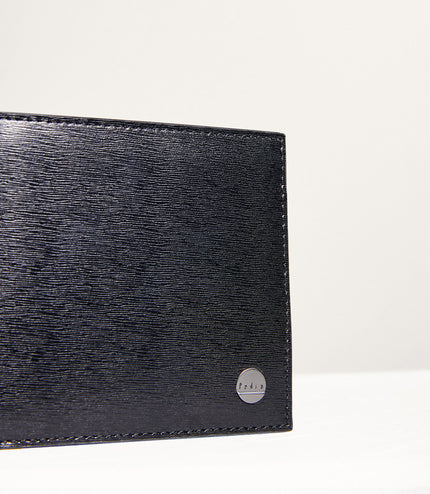 Leather Bi-Fold Flip Wallet in Two-Tone