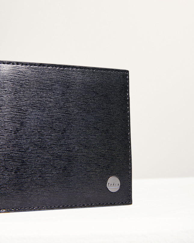 Leather Bi-Fold Flip Wallet in Two-Tone